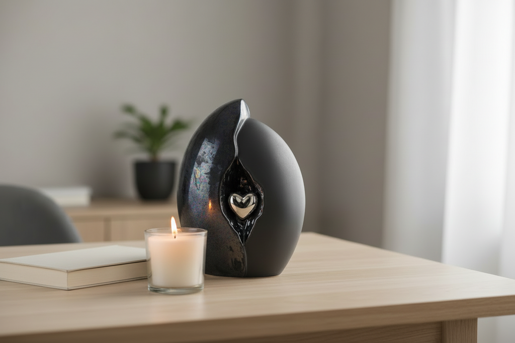 Keramische urn van zorgvuldig geselecteerde materialen