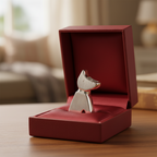 Handgemaakte dieren assieraad hanger van 925 Sterling zilver met matte afwerking