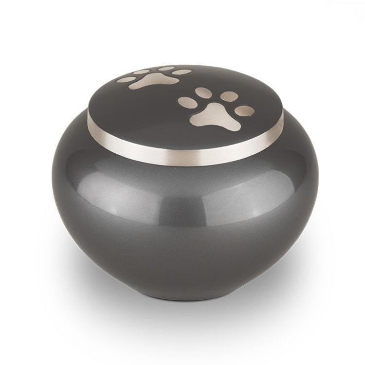 Grote metalen dierenurn Antracietgrijs glans