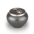 Metalen urn zilver mat, ambachtelijk vervaardigd