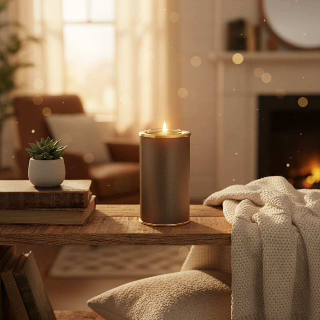 Metalen kaarshouder met ashouder, ambachtelijk design