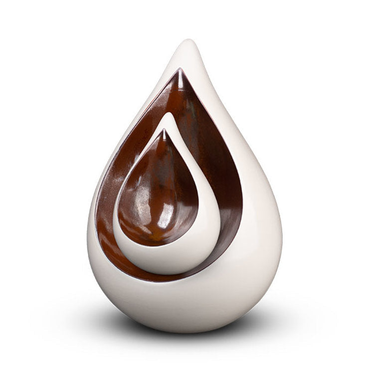 Keramische urn Celest met druppelvorm en elegante duo-opening