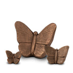 Keramische keepsake urn Mariposa met bronzen vlindermotief