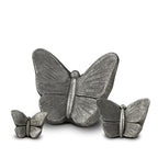 Keramische keepsake urn Mariposa met zilverkleurige vlinderdetails