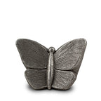 Keramische mini urn Mariposa met zilverkleurige vlinderdetails