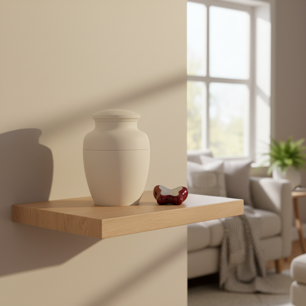 Metalen keepsake urn messing met vlindermotief