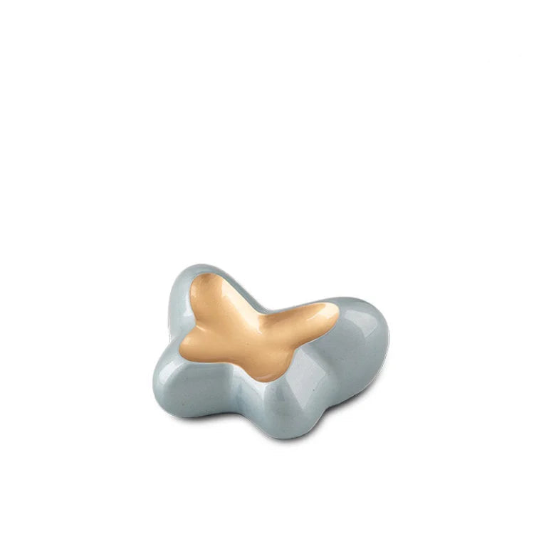 Metalen keepsake urn zilver met subtiel vlindermotief