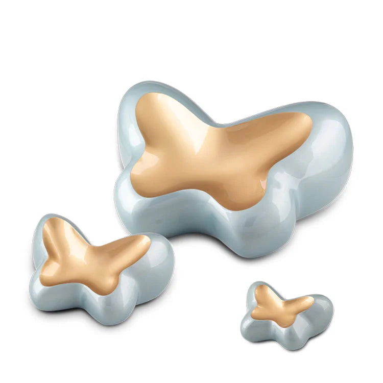 Metalen keepsake urn zilver met subtiel vlindermotief