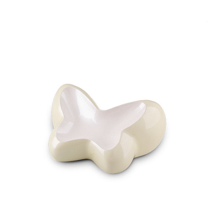 Metalen mini urn zilver met vlindermotief