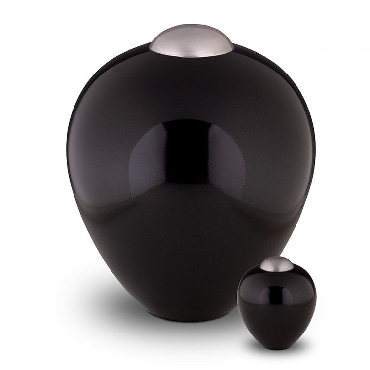 Metalen keepsake urn Onyx zwart met elegant ontwerp