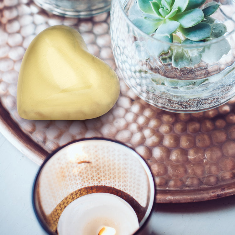 Metalen keepsake urn zilver met hartvorm