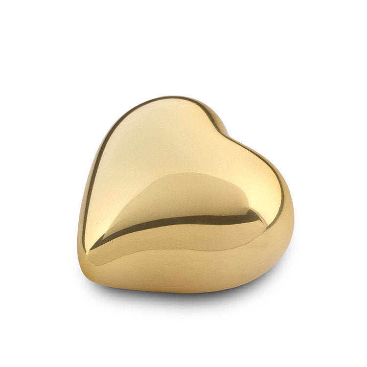 Messing keepsake urn met hartvorm en zachte afwerking