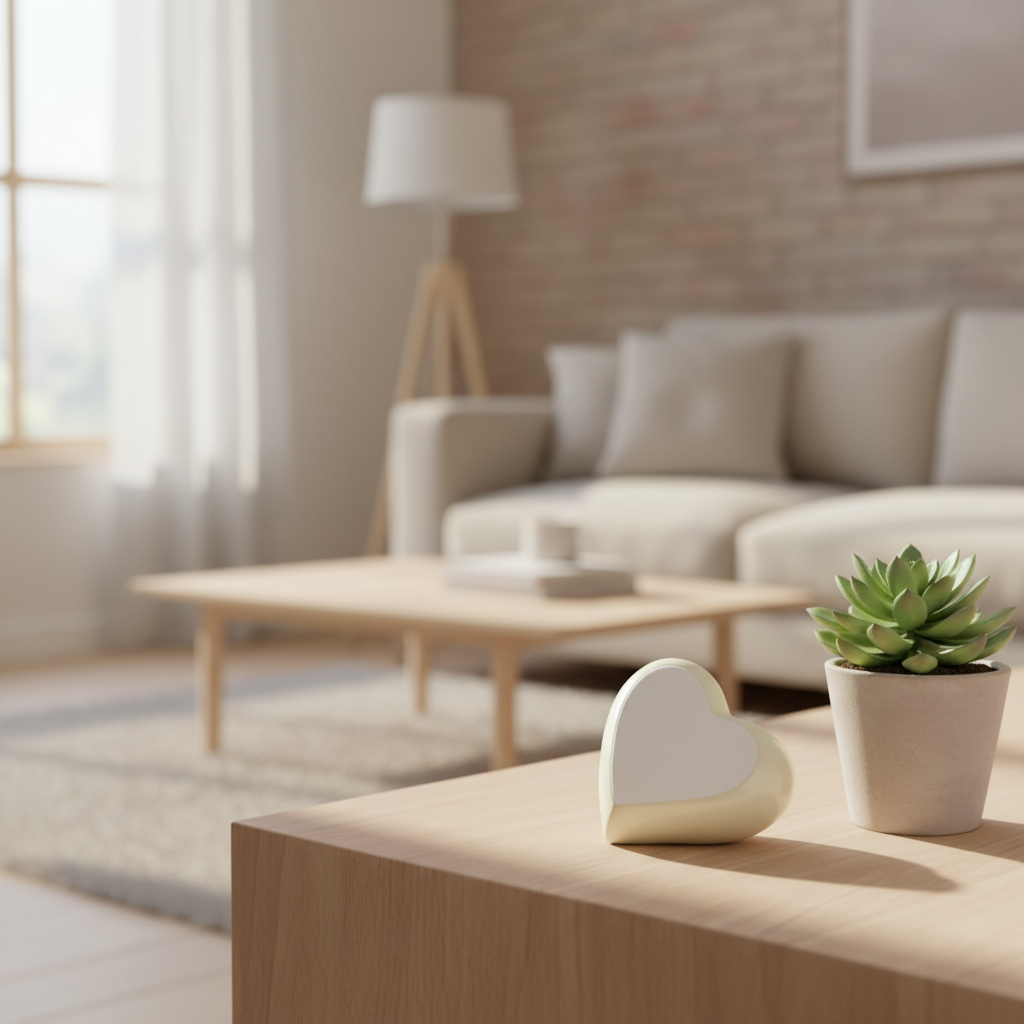 Metalen keepsake urn messing met liefelijk hartdesign