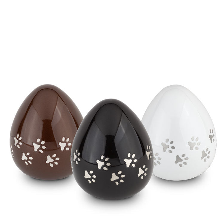 Metaal dierenurn bruin met glans zachte vormen