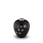 Kleine metalen dierenurn Amore Onyx glans