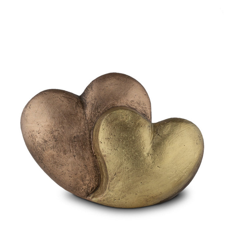 Keramische urn medium bronskleur handgemaakt