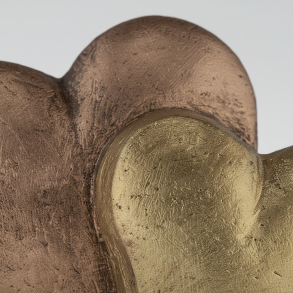 Keramische urn medium bronskleur handgemaakt