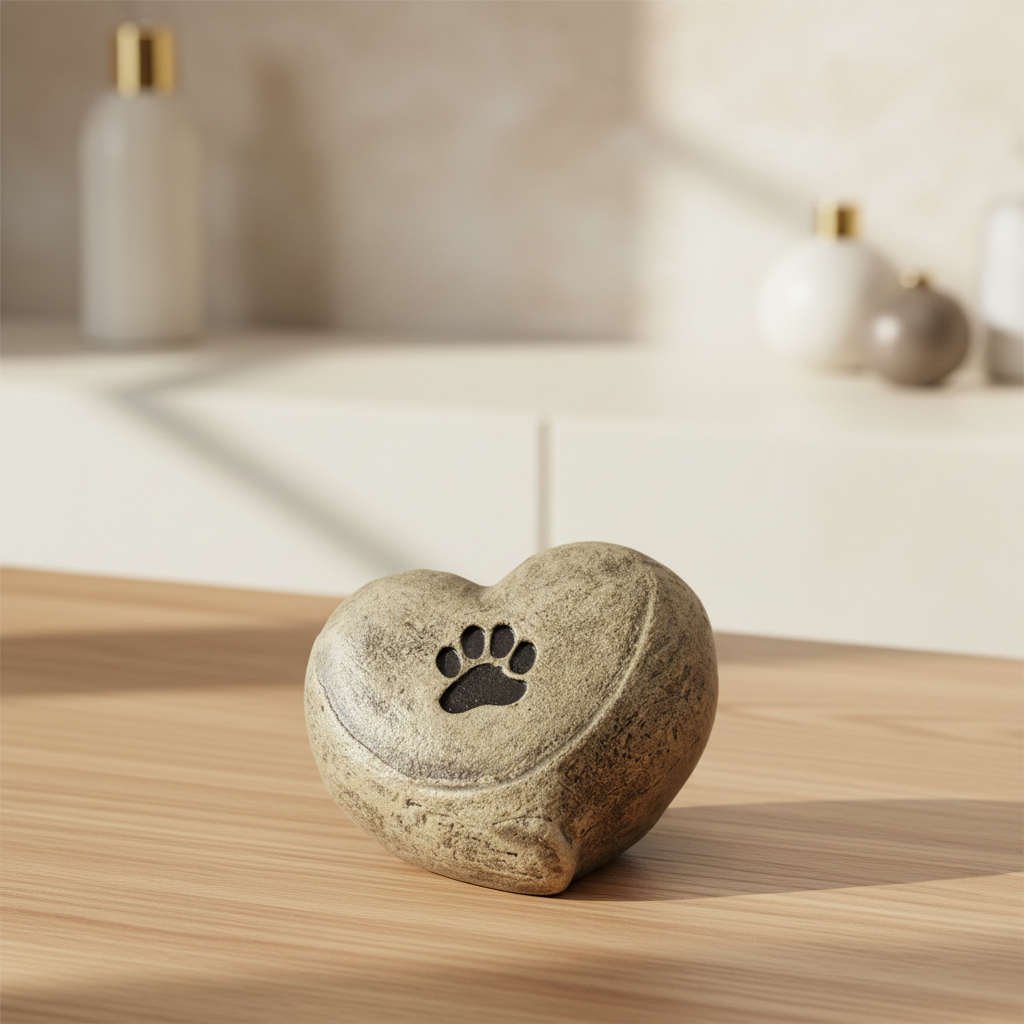 Keramische urn zwart champagnekleur herinnering huisdier