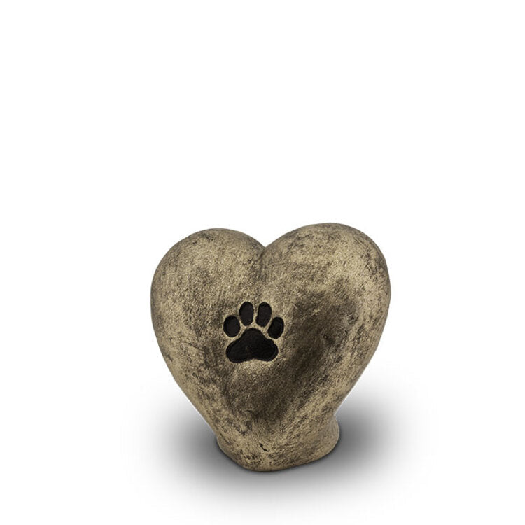 Keramische urn herinneringsbeeld zwart champagnekleur