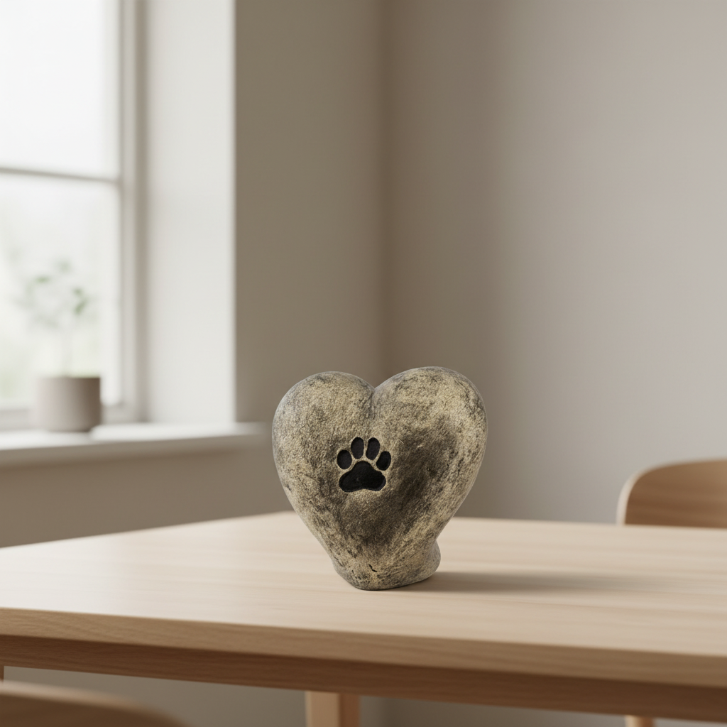 Keramische urn herinneringsbeeld zwart champagnekleur