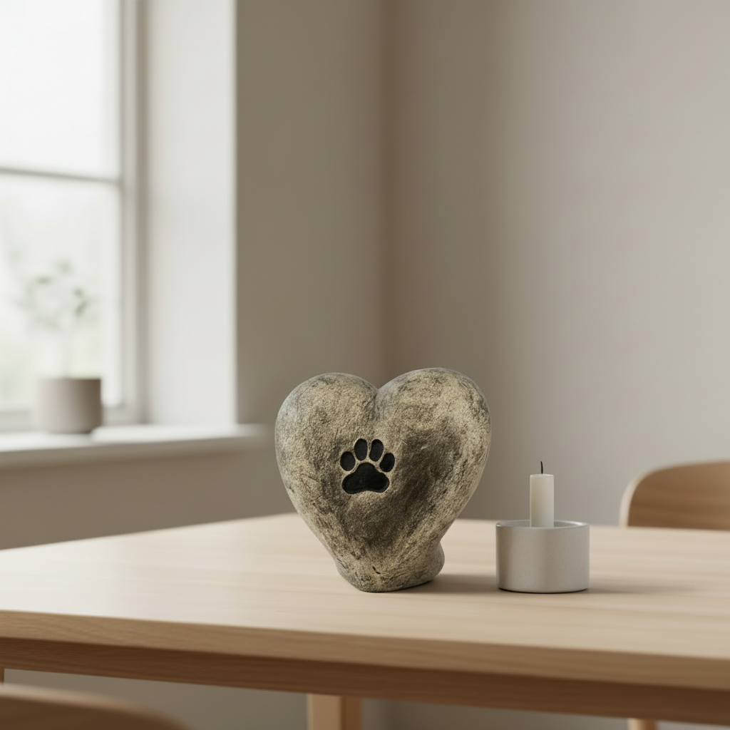 Keramische urn herinneringsbeeld zwart champagnekleur