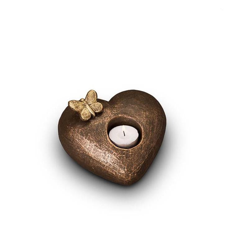 Keramische urn bronskleur met moderne tedere vorm