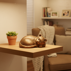 Keramiek urn Dier bronskleur organische lijnen