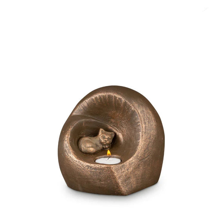 Keramiek urn Dierenurn bronskleur tijdloos mat design