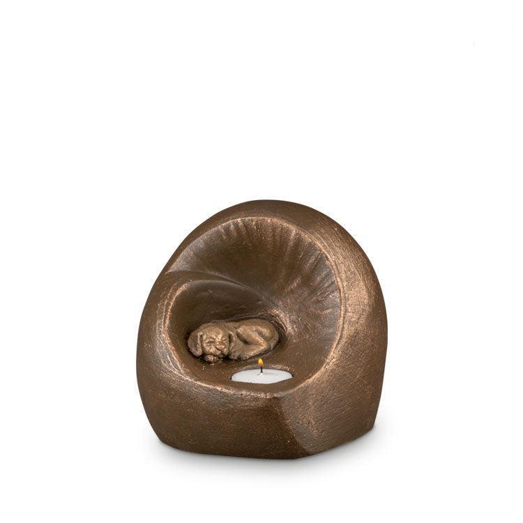 Keramiek urn Dierenurn bronskleur mat tijdloos design