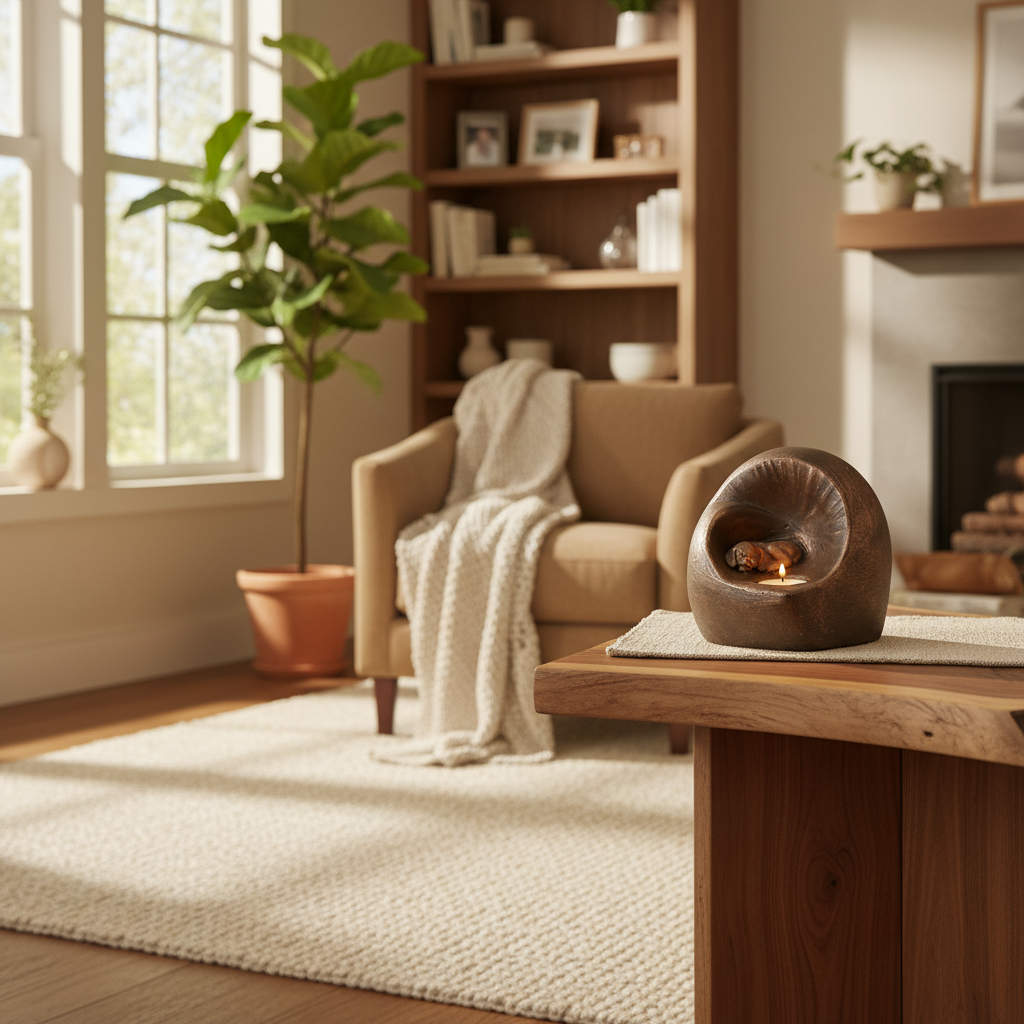 Keramiek urn Dierenurn bronskleur mat tijdloos design