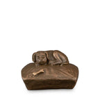 Keramiek urn Dierenurn bronskleur mat elegant model