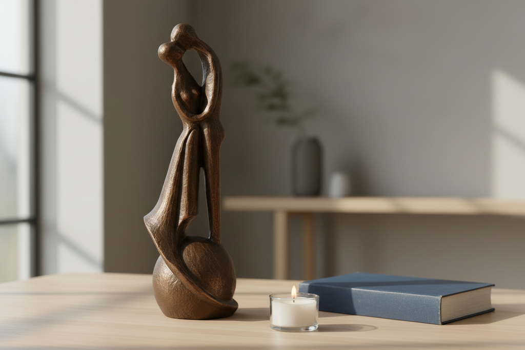 Keramische urn brons I loved and lost you