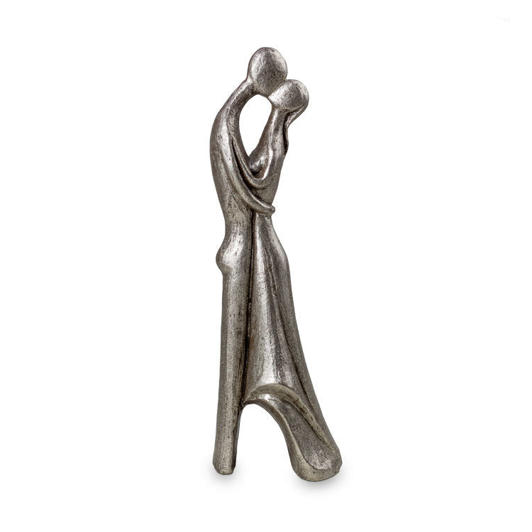 Keramische urn zilverkleur Love and Faith