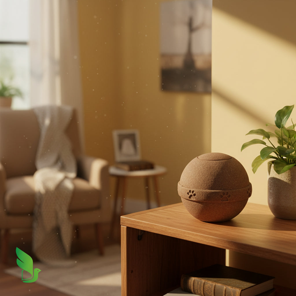 Biologische urn donkerbruin met matte afwerking natuurvriendelijk