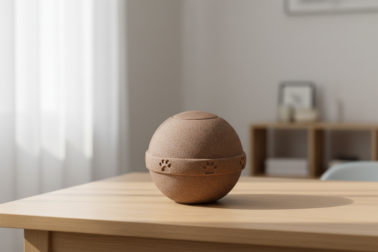 Biologische urn donkerbruin met matte afwerking natuurvriendelijk