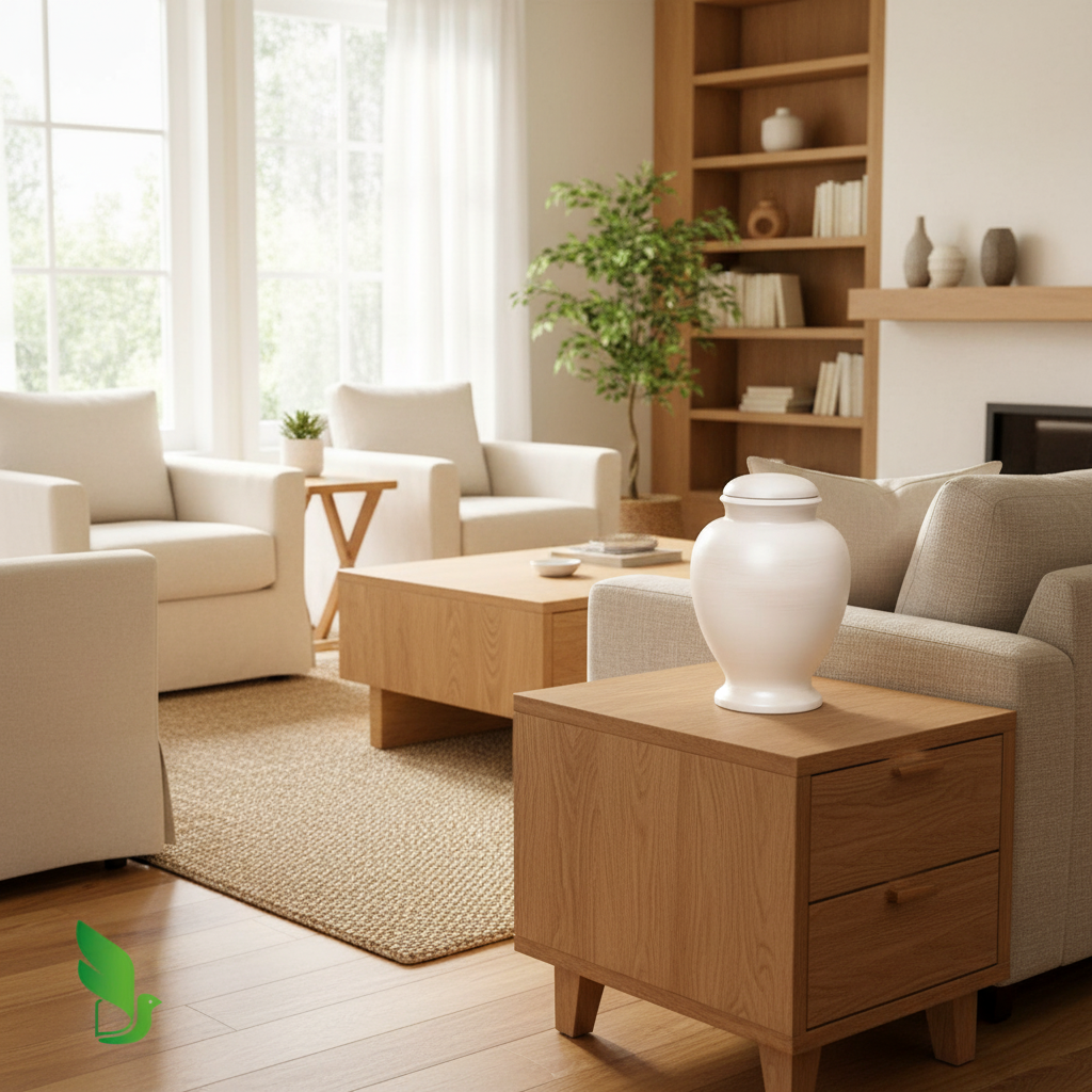 Biologische urn naturel eco design met GreenLeave keurmerk