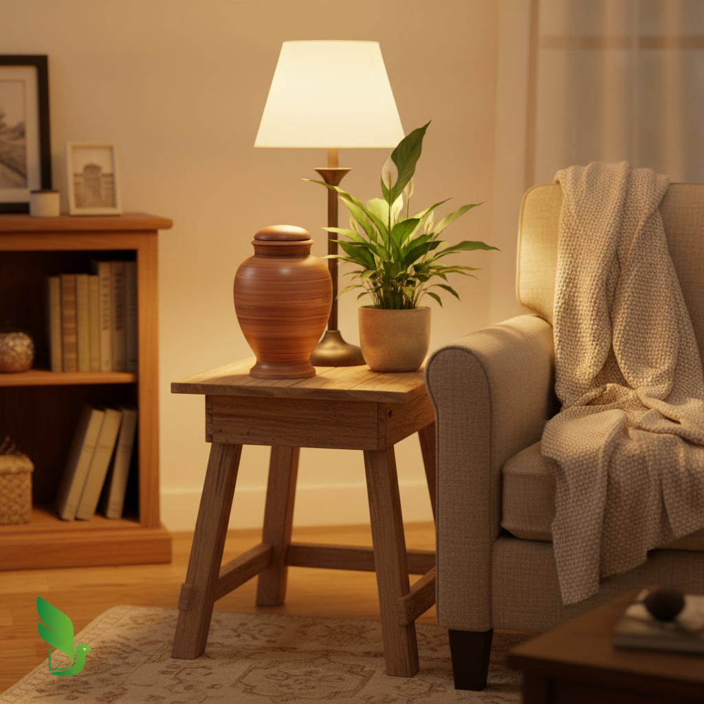 Biologische urn naturel duurzaam design met GreenLeave keurmerk