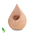 Biologische urn Celest met keramisch hartje en duurzaam design