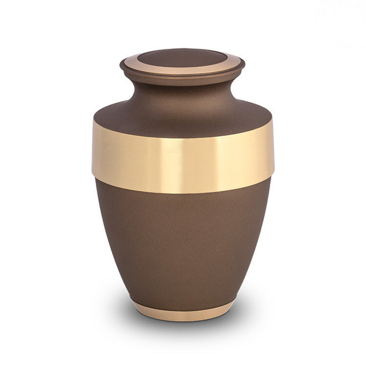 Metalen urn mat zilver met verfijnde afwerking