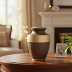 Metalen urn mat zilver met verfijnde afwerking