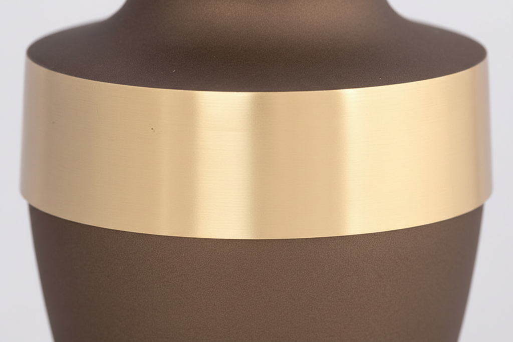 Metalen urn mat zilver met verfijnde afwerking