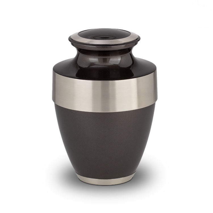 Metalen urn mat zilver met hoogwaardige afwerking