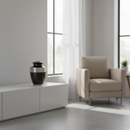 Metalen urn mat zilver met hoogwaardige afwerking