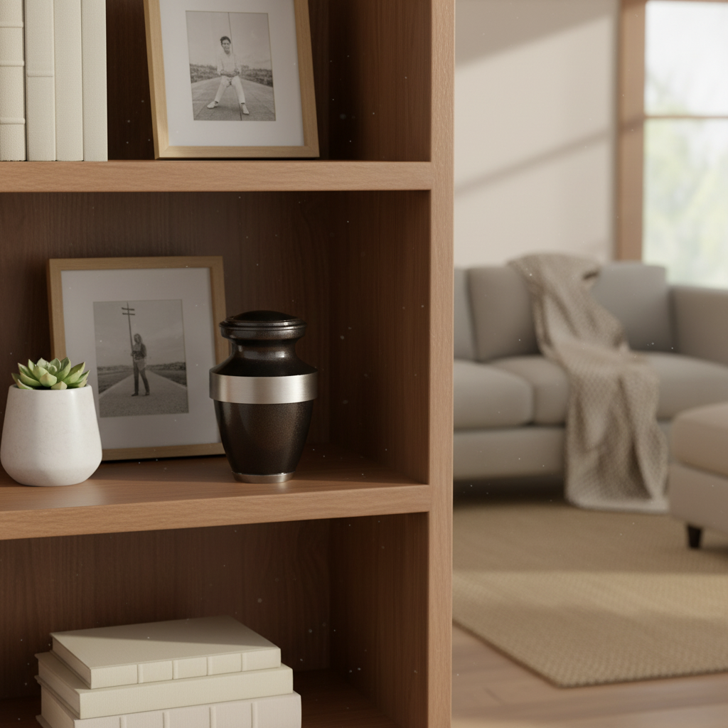 Metalen keepsake urn zilver mat, ambachtelijk gemaakt