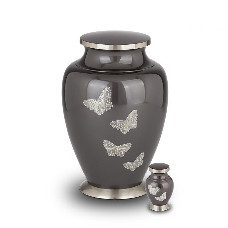 Metalen keepsake urn ambachtelijk zilver mat