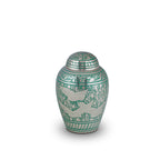 Metalen keepsake urn messing, ambachtelijk en duurzaam