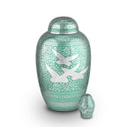 Metalen keepsake urn messing, ambachtelijk en duurzaam