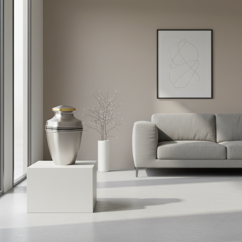 Metalen urn messing met hoogwaardige afwerking