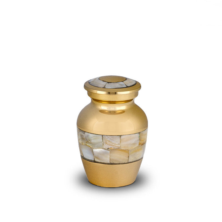 Metalen keepsake urn messing met stijlvolle afwerking