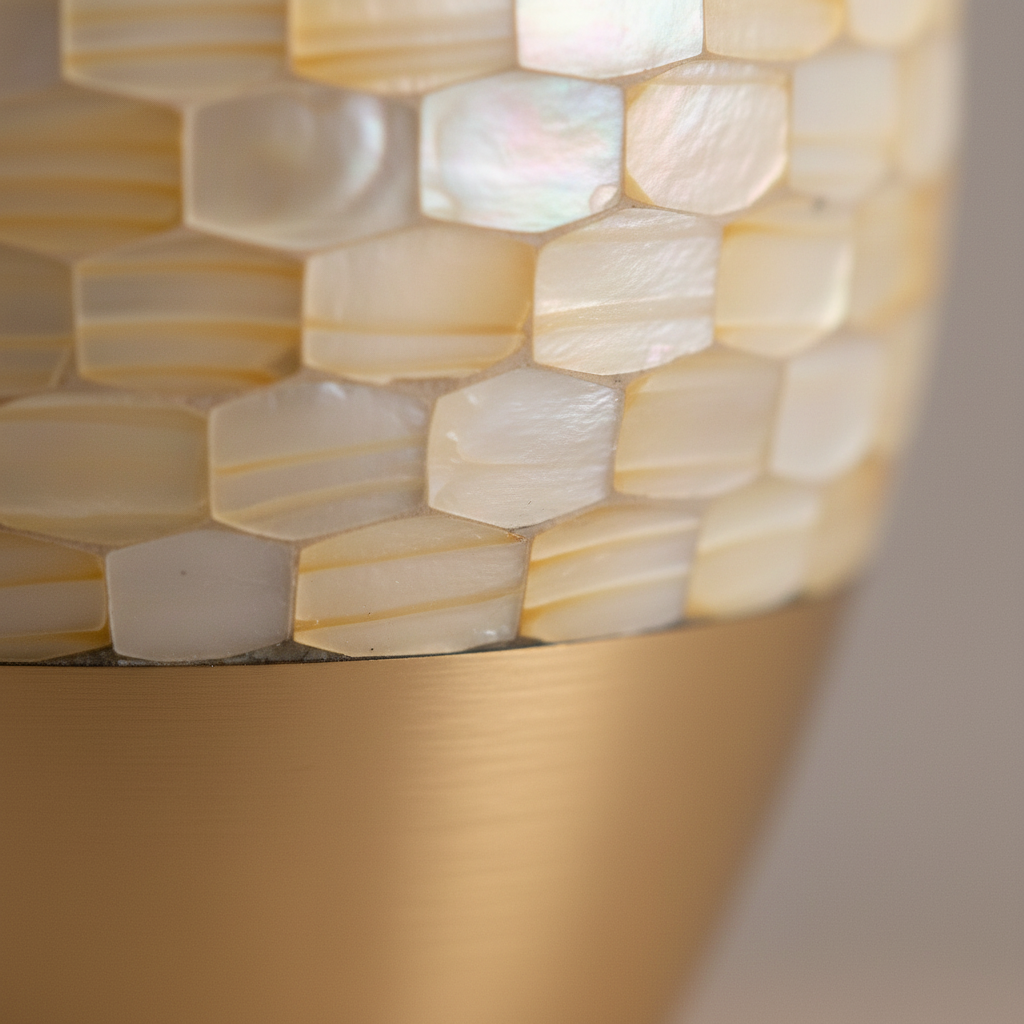 Metalen urn messing met verfijnde details